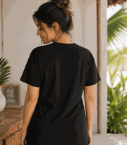 Tiny Kicks Club | Women's Black T-shirt | Mom To Be