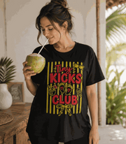 Tiny Kicks Club | Women's Black T-shirt | Mom To Be