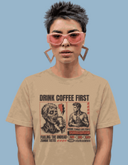 Zombie Coffee | Women's Beige T-shirt | Coffee