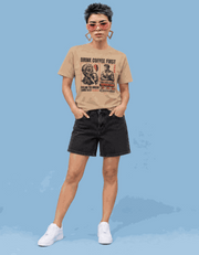 Zombie Coffee | Women's Beige T-shirt | Coffee