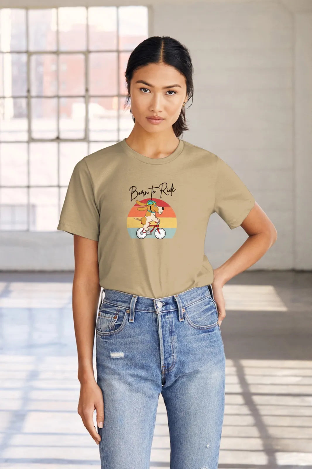 "Born to Ride – Adventure Dog Biking T-Shirt for Those Who Love the Outdoors" | Women’s T-shirt for Animal Lovers