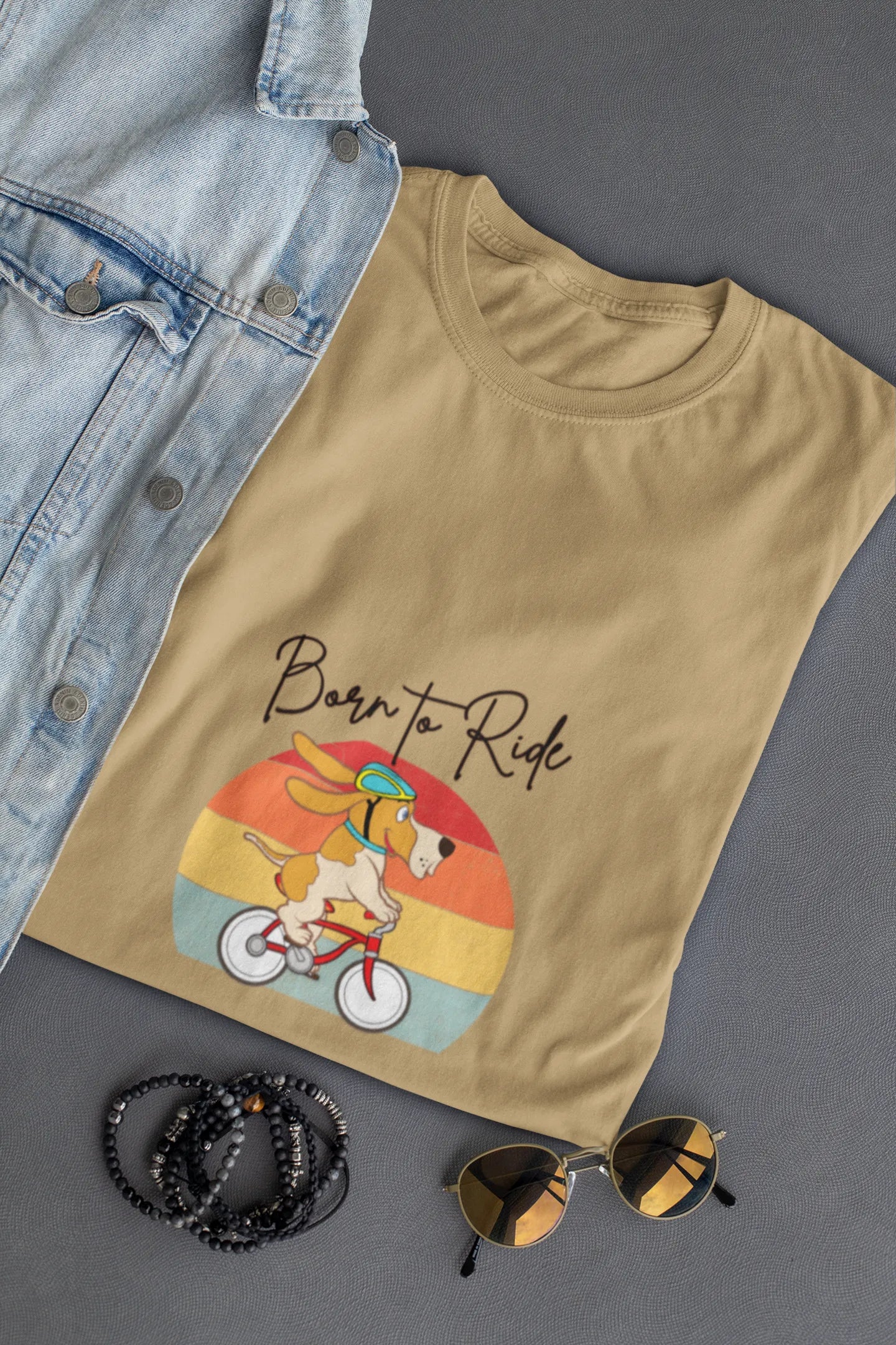 "Born to Ride – Adventure Dog Biking T-Shirt for Those Who Love the Outdoors" | Women’s T-shirt for Animal Lovers