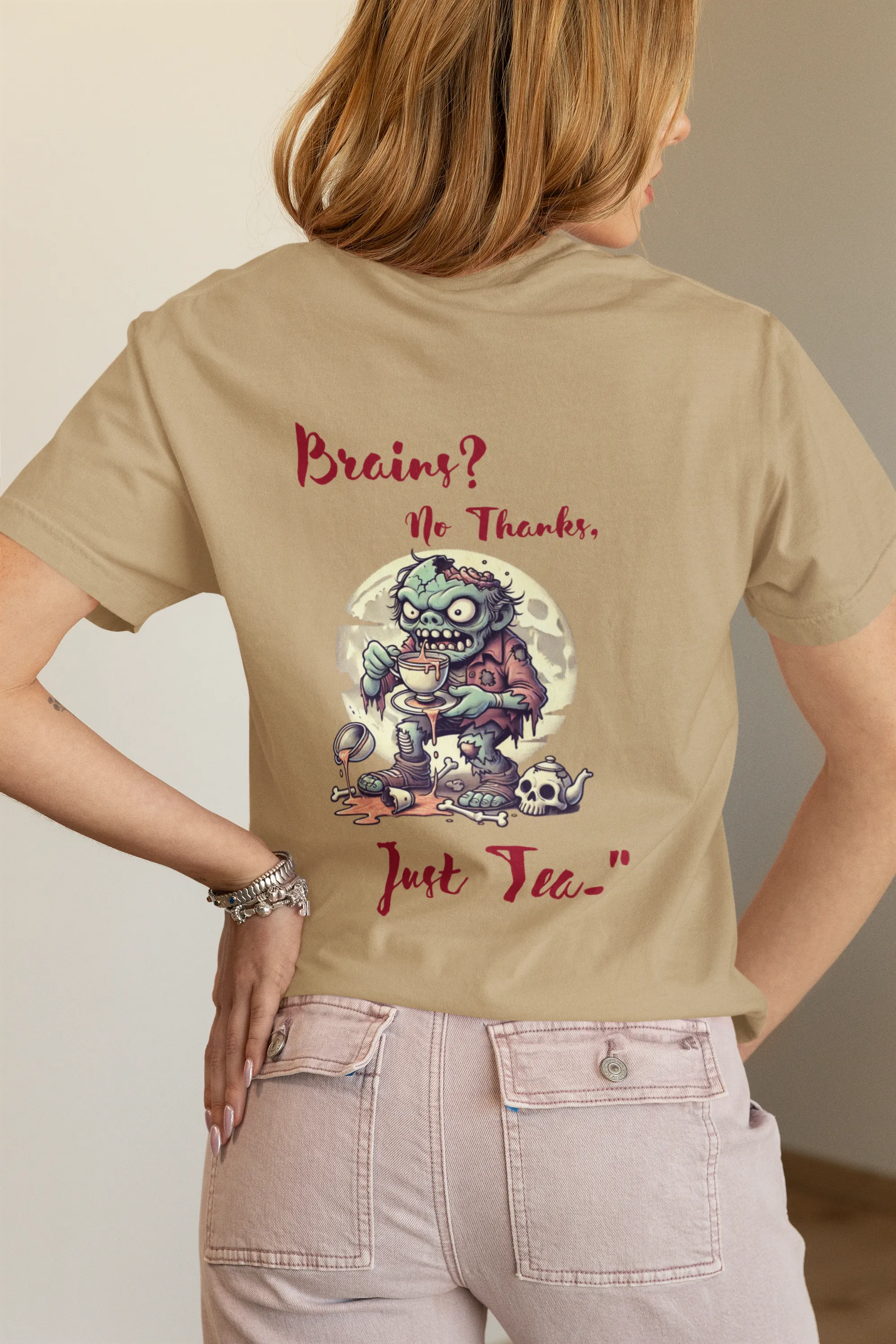 "Brains? No Thanks, Just Tea" | Women’s T-shirt for Tea Lovers