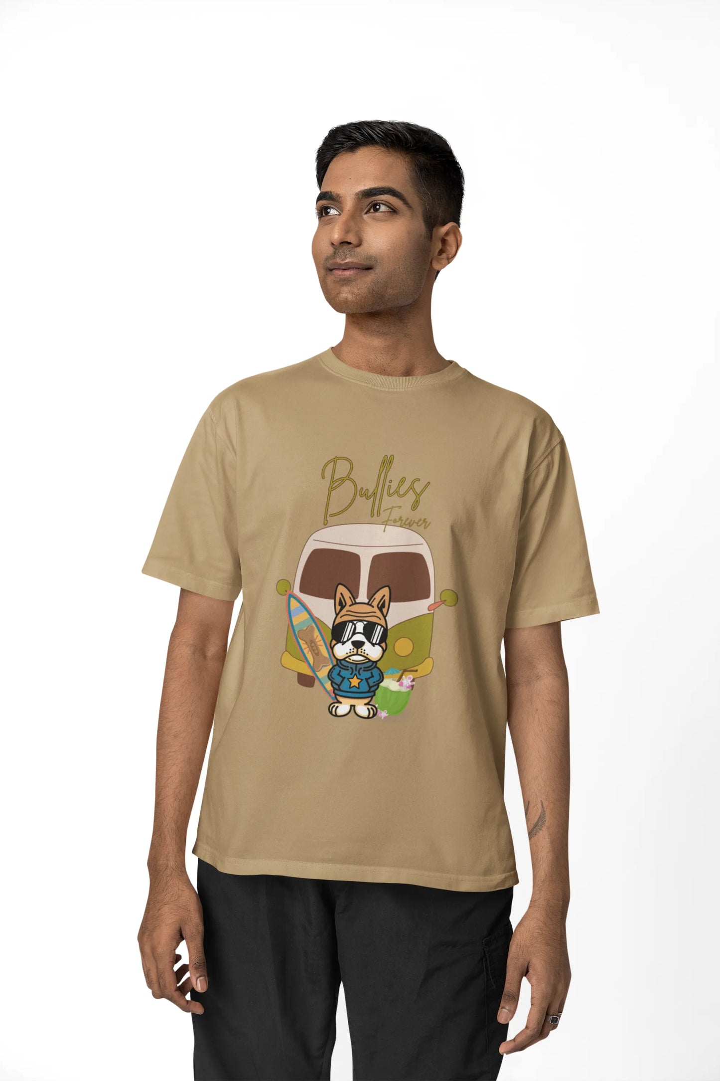 "Bullies Forever Surf Van T-Shirt – Cool French Bulldog Tee " | Men’s T-shirt for Animal Lovers