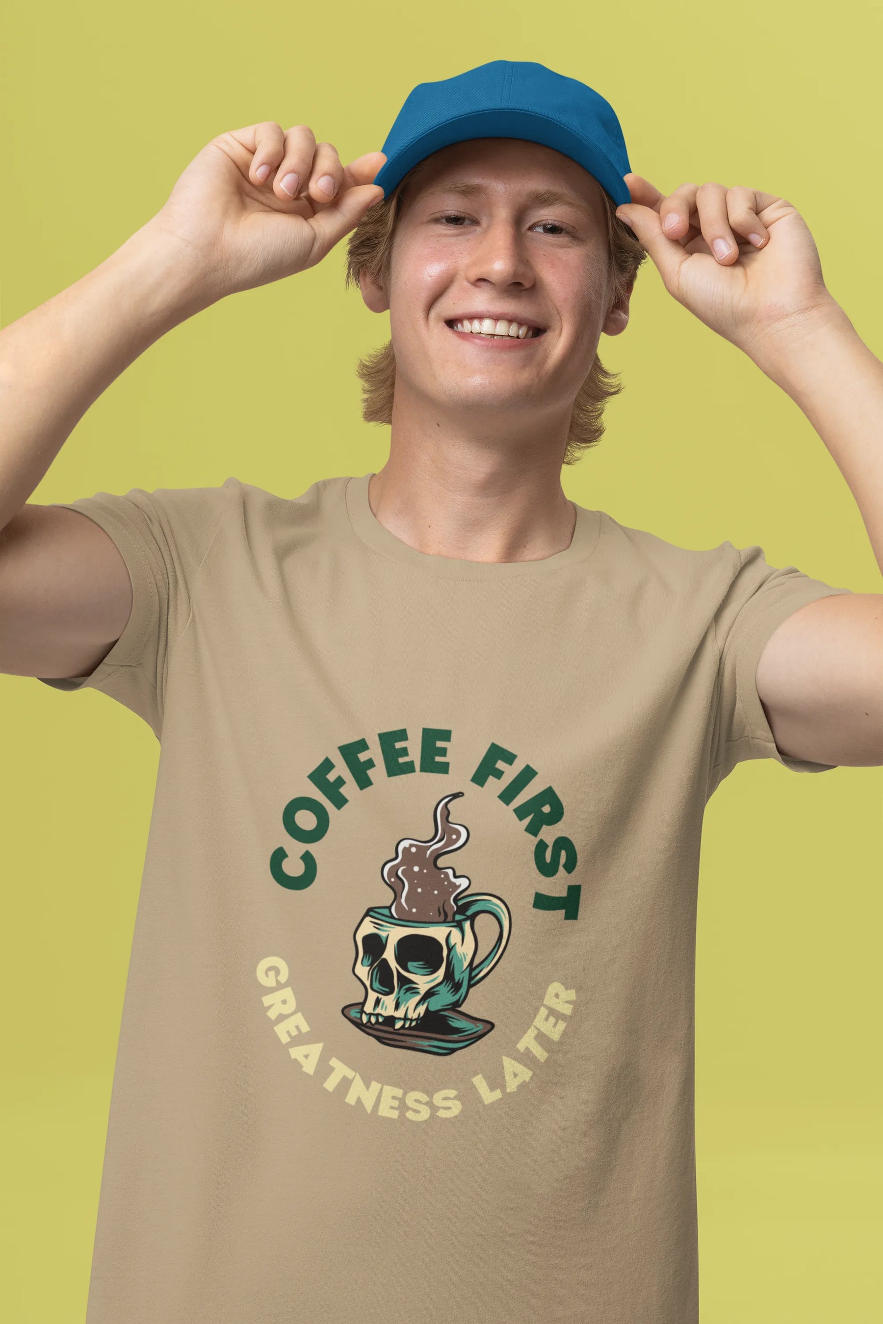 "Coffee First - Greatness Later" | Men’s Coffee Lovers T-shirt