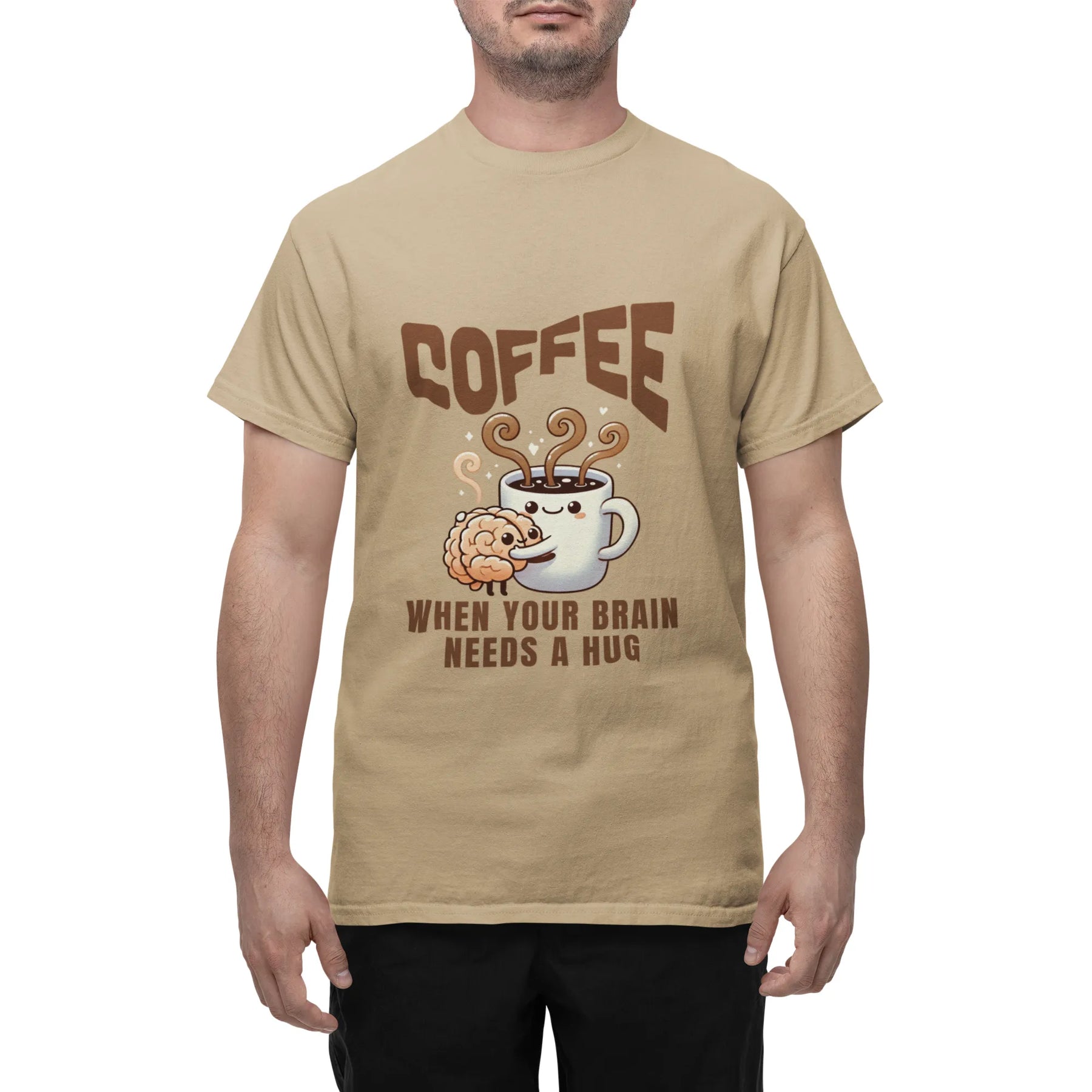 "Coffee - When Your Brain Needs A Hug" | Men’s Coffee Lovers T-shirt
