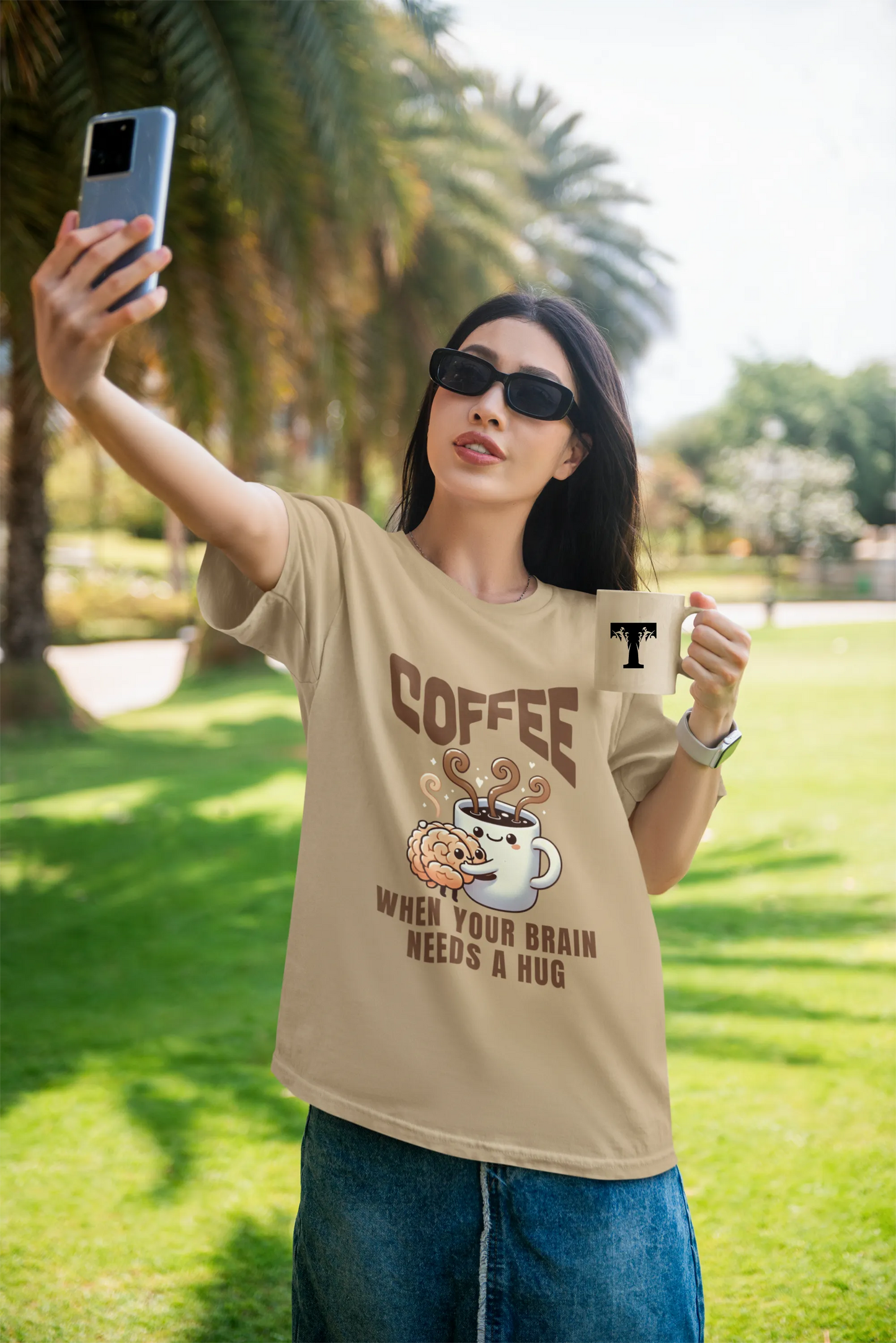"Coffee - When Your Brain Needs A Hug" | Women’s Coffee Lovers T-shirt
