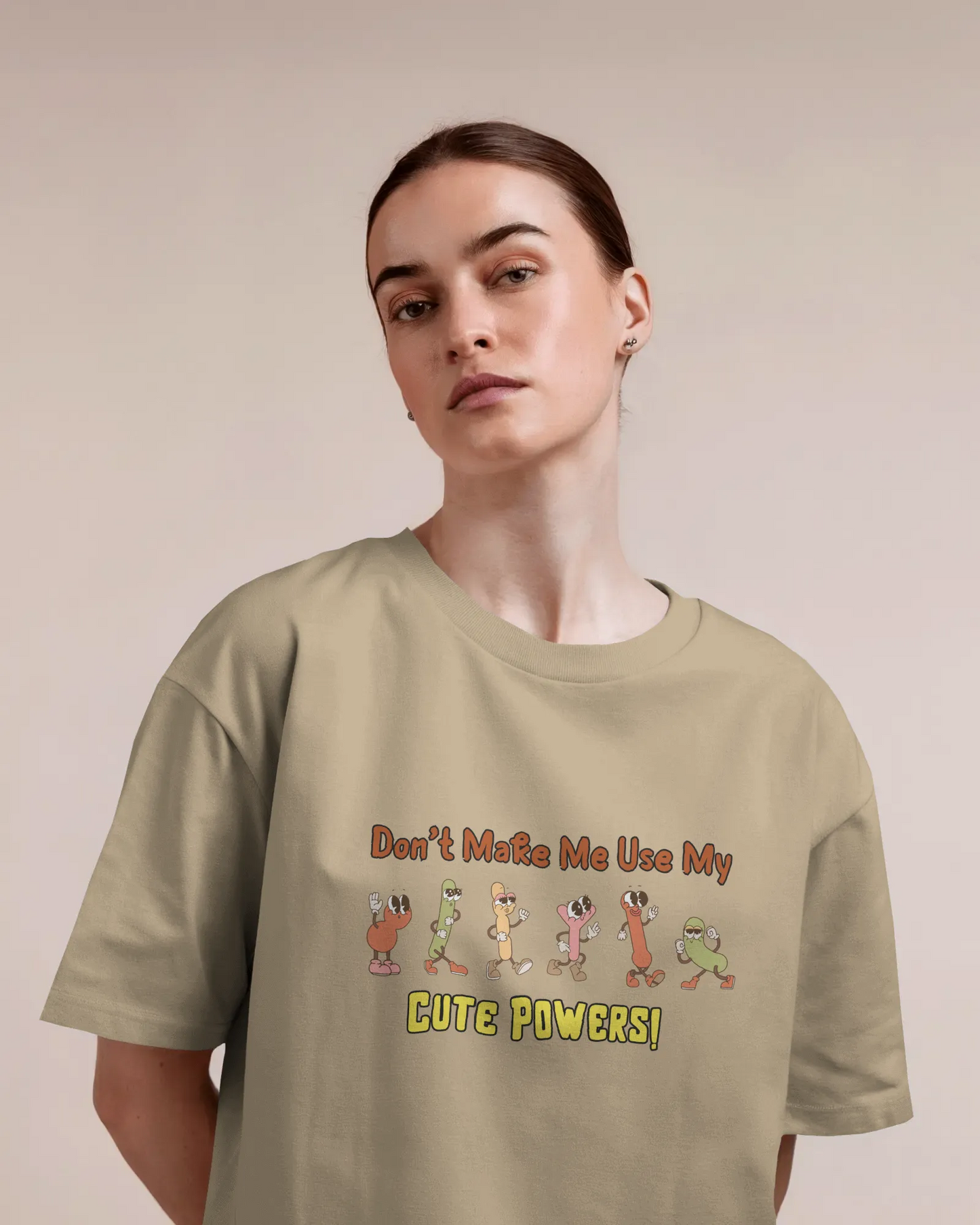 "Don’t Make Me Use My Cute Powers T-Shirt – Funny Cartoon Graphic Tee" | Women’s T-shirt for Cartoon Lovers