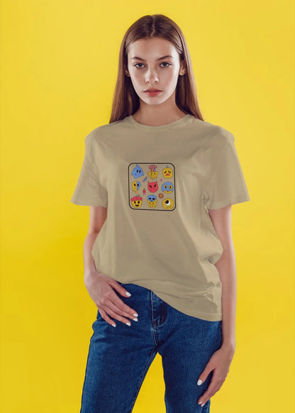 Funky Monster Face Cartoon T-Shirt for Women from Woven Weft