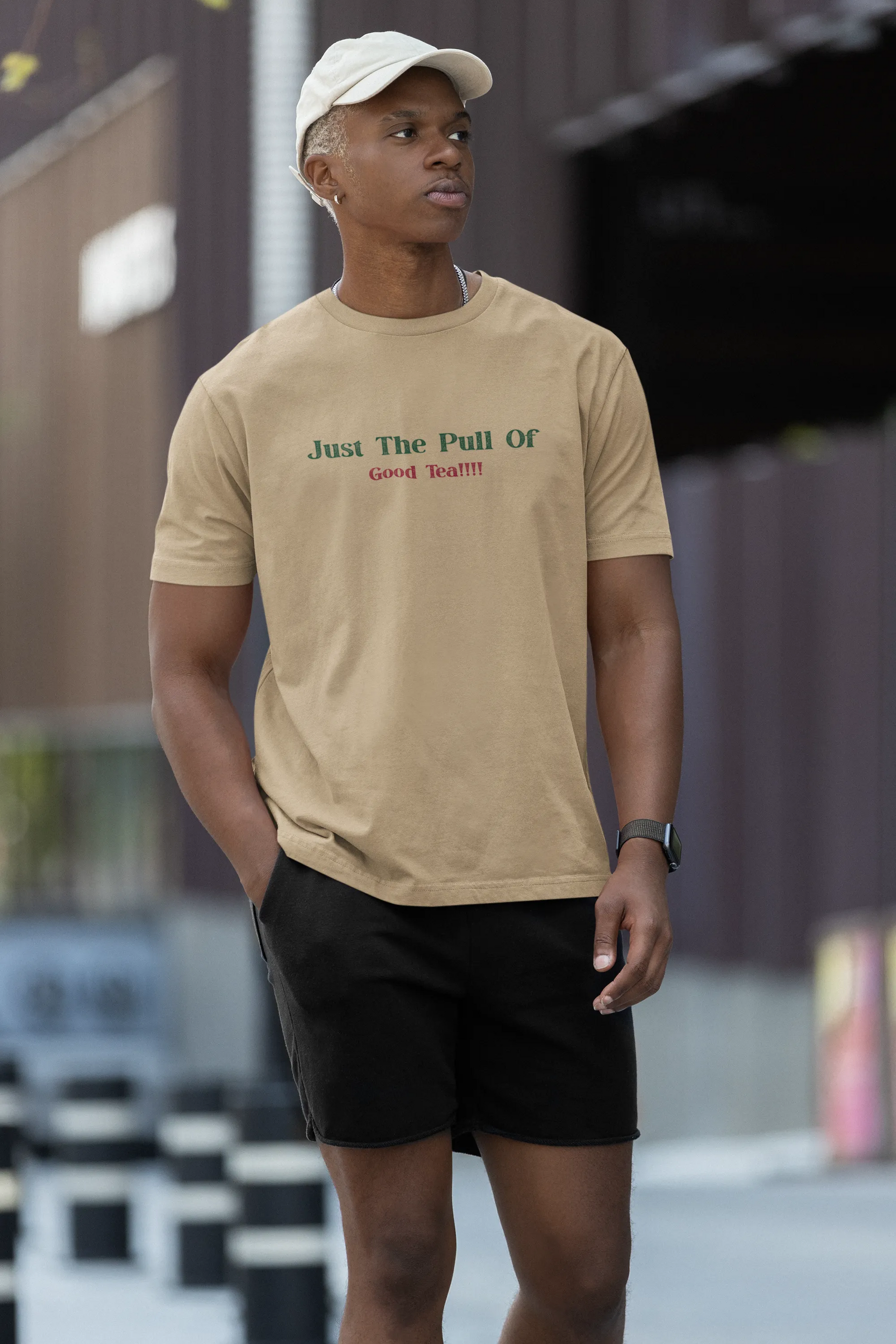 "Gravity? Nah - Just The Pull of Good Tea" | Men’s T-shirt for Tea Lovers
