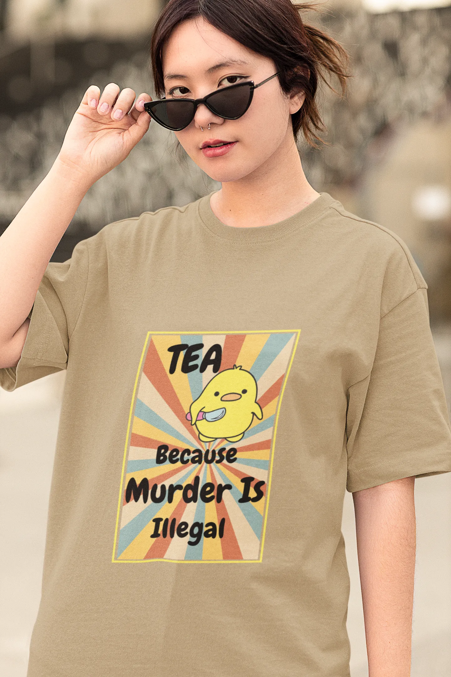 "Tea - Because Murder is Illegal" | Women’s T-shirt for Tea Lovers