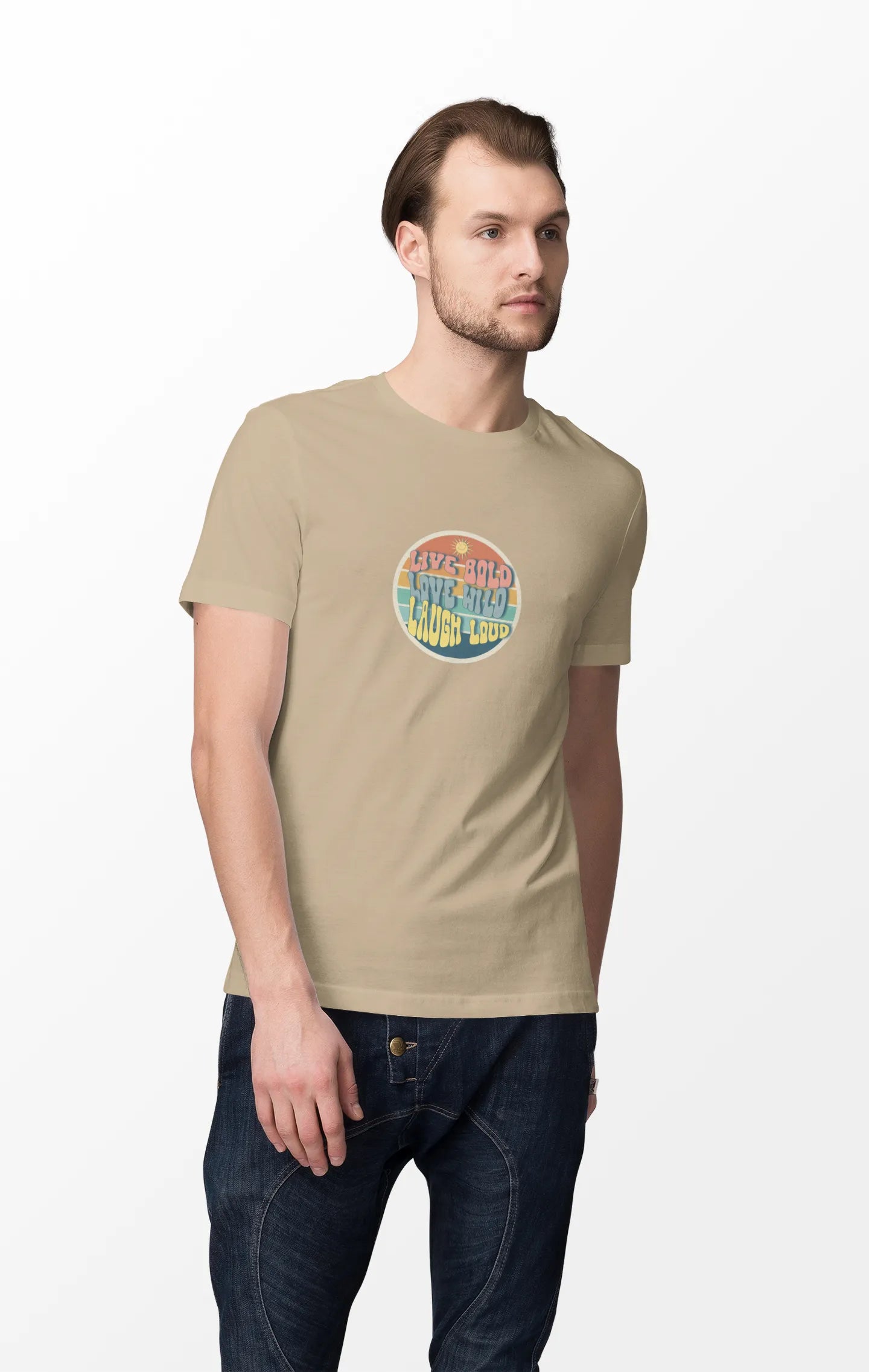 "Live Bold - Love Wild - Laugh Loud" | Men’s Motivational T-shirt