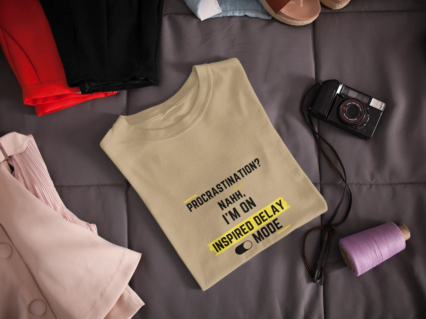 "Procrastination? Nahh I'm on Inspired Delay Mode" | Men’s Motivational T-shirt