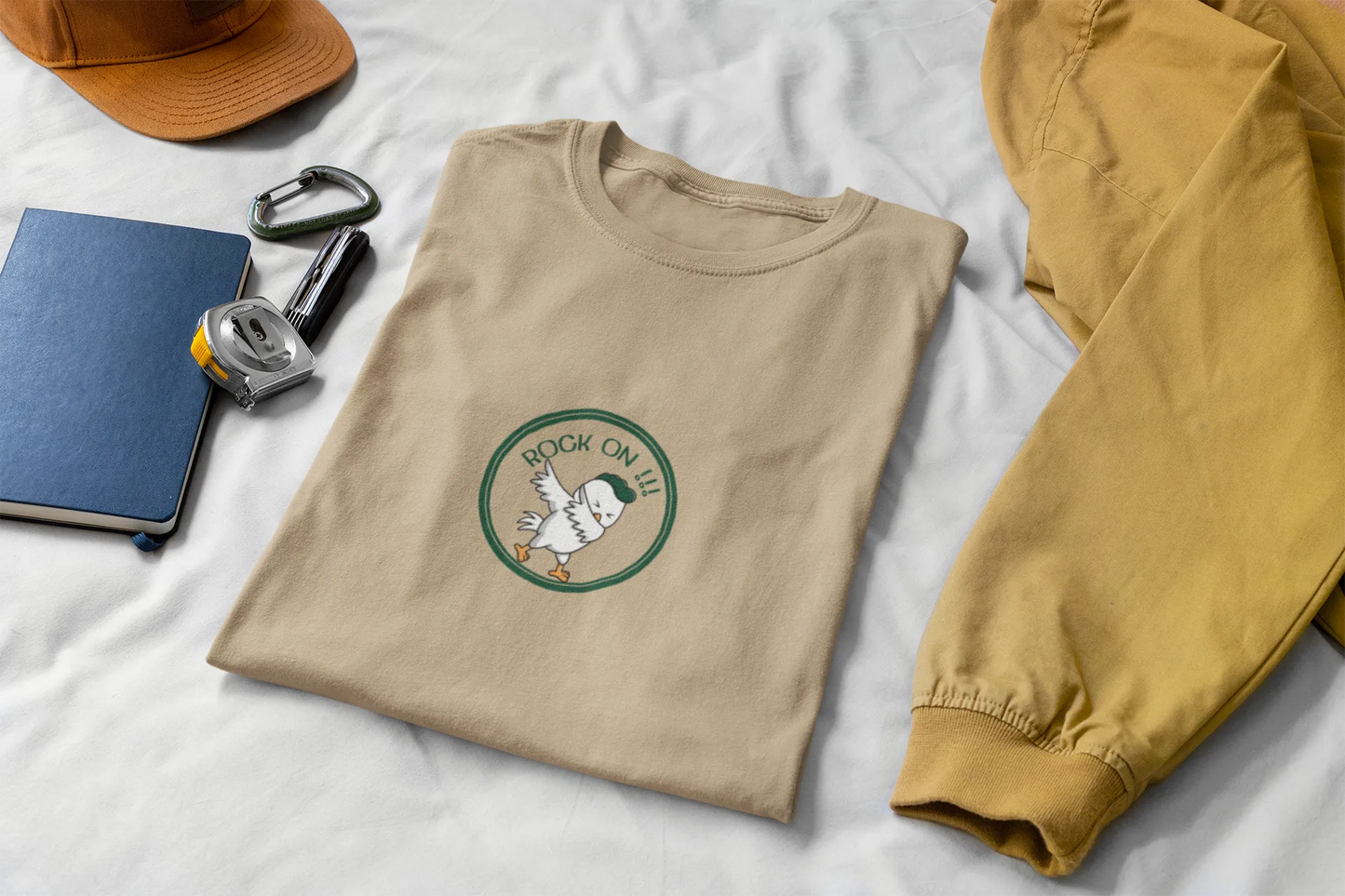 Rock On Dabbing Chicken Graphic T-Shirt for Men