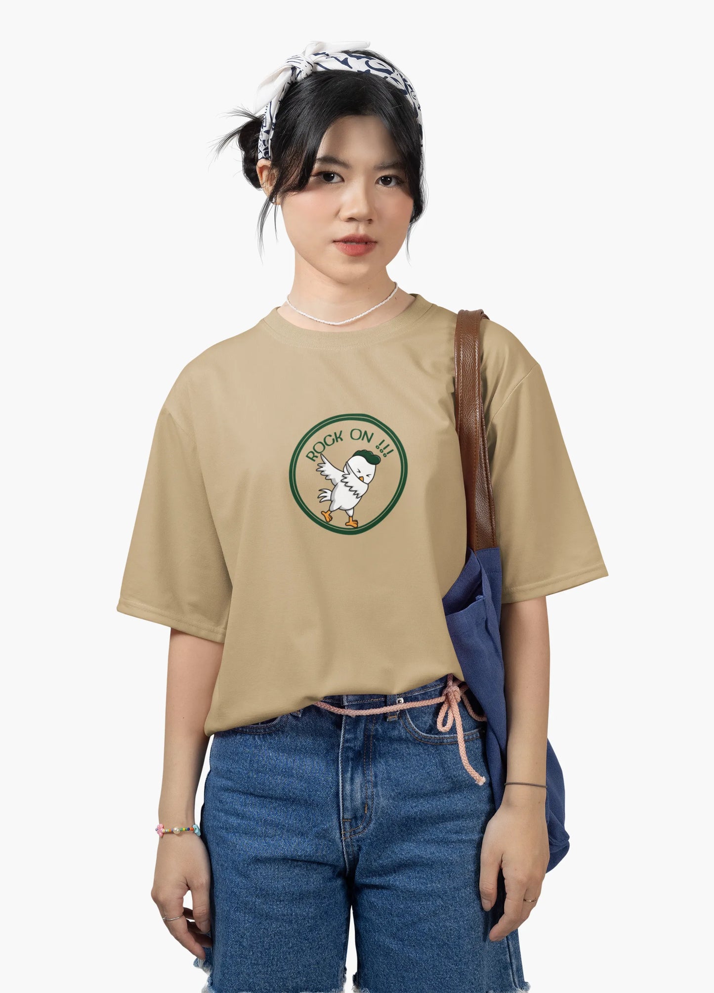 Rock On Dabbing Chicken Graphic T-Shirt for Women