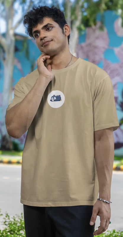 "Sleepy Penguin T-Shirt – Cute Chill Vibes Cartoon Tee" | Men’s T-shirt for Cartoon Lovers