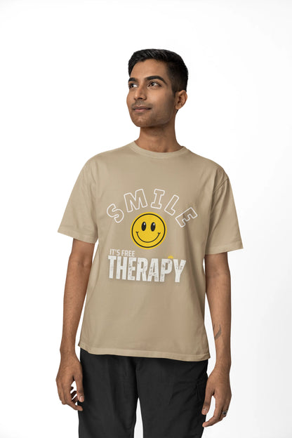 "Smile - It's Free Therapy" | Men’s Motivational T-shirt