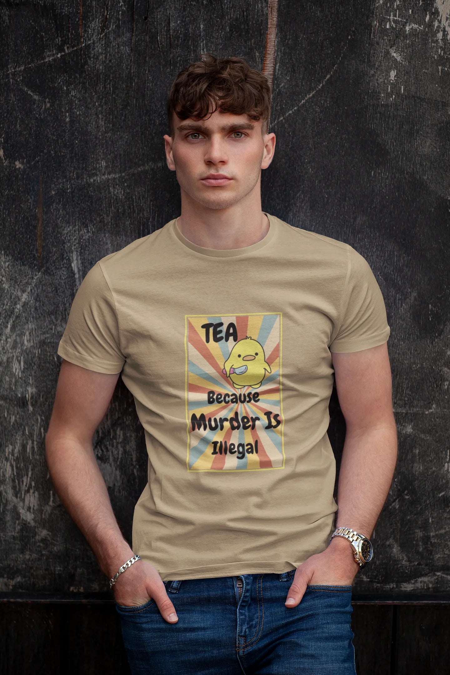 "Tea - Because Murder is Illegal" | Men’s T-shirt for Tea Lovers