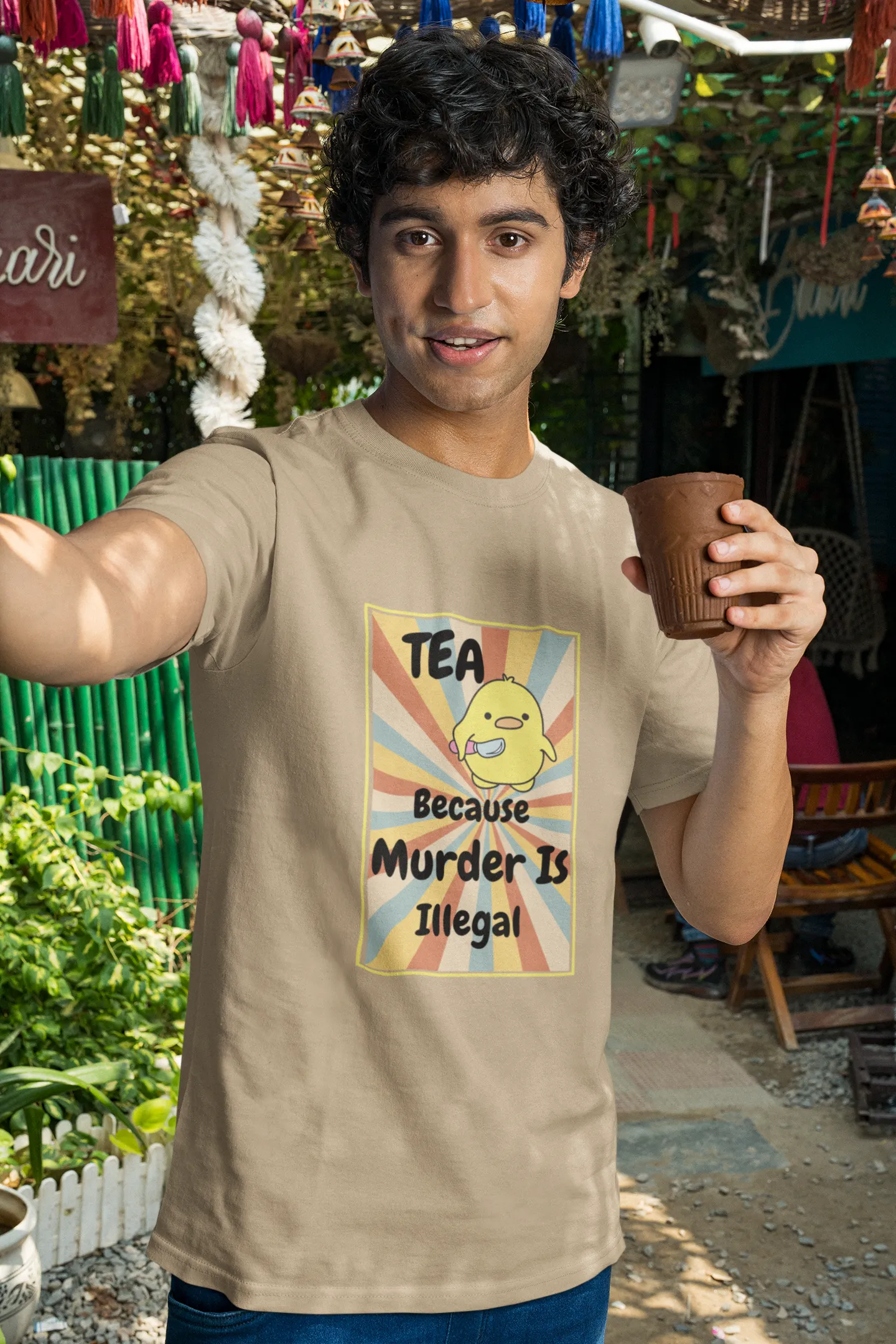 "Tea - Because Murder is Illegal" | Men’s T-shirt for Tea Lovers