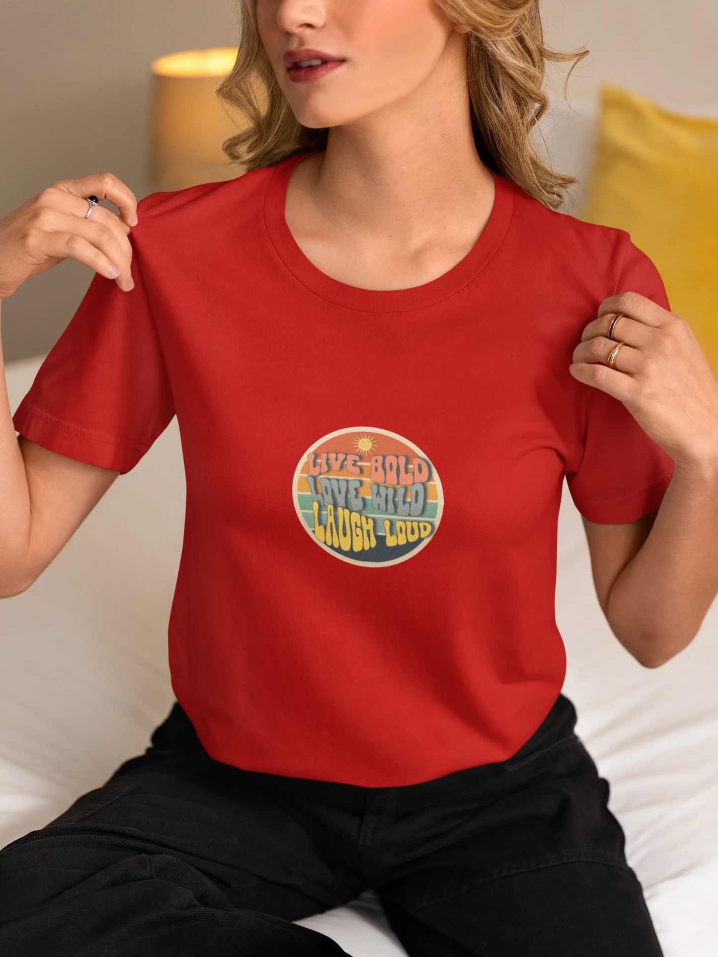 "Live Bold_Love Wild_Laugh Loud" | Women’s Motivational T-shirt