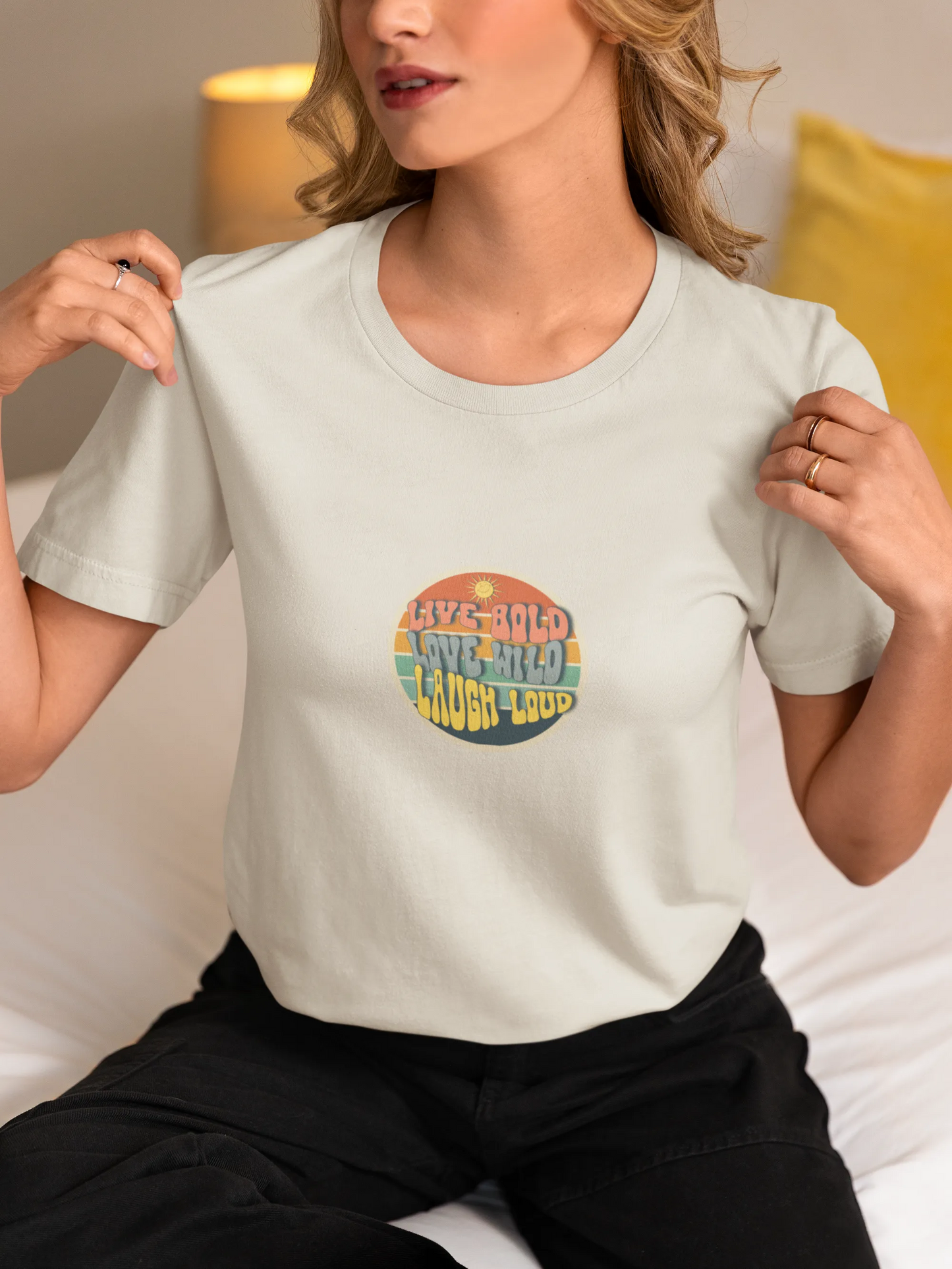 "Live Bold_Love Wild_Laugh Loud" | Women’s Motivational T-shirt