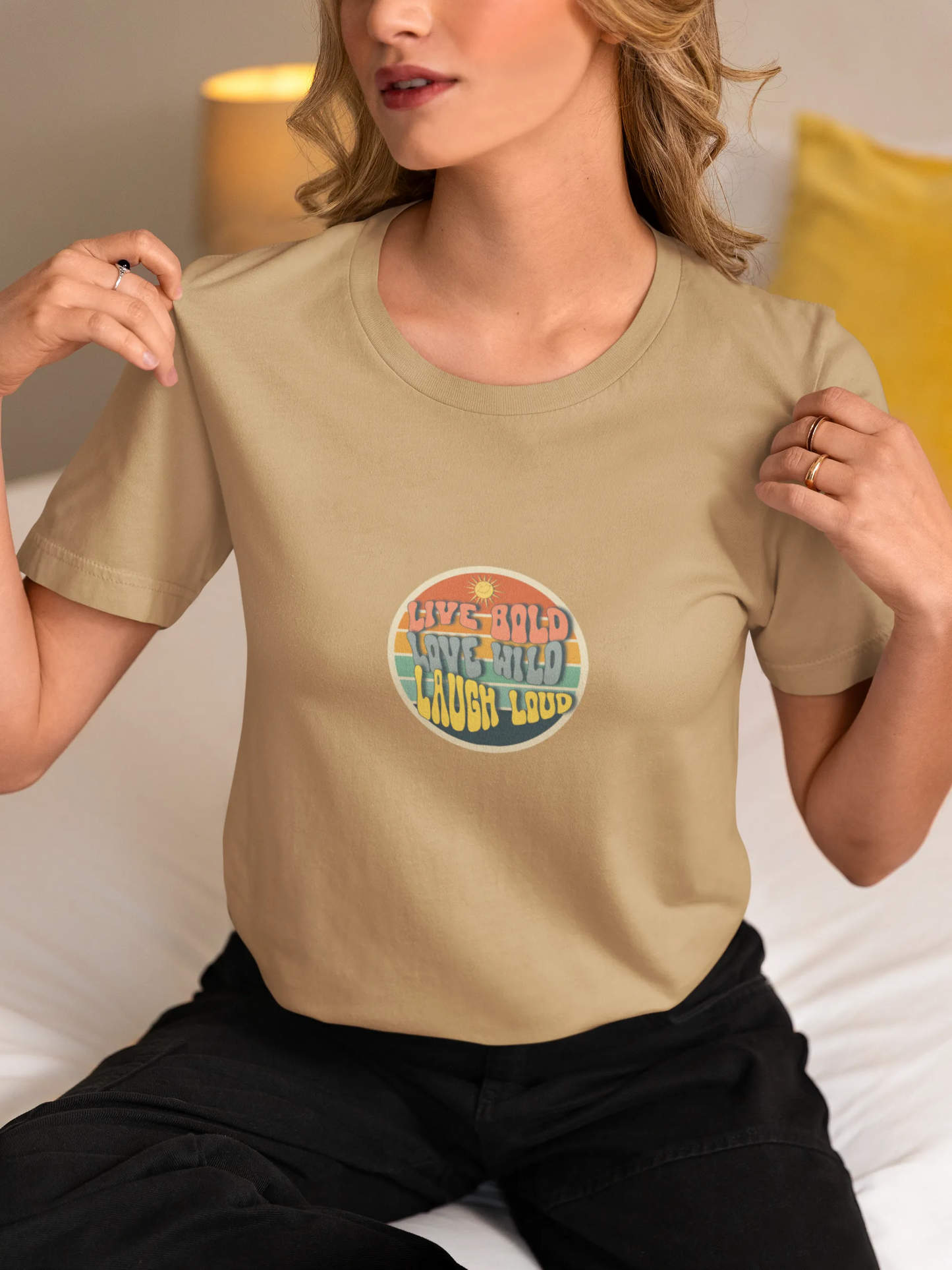 "Live Bold_Love Wild_Laugh Loud" | Women’s Motivational T-shirt