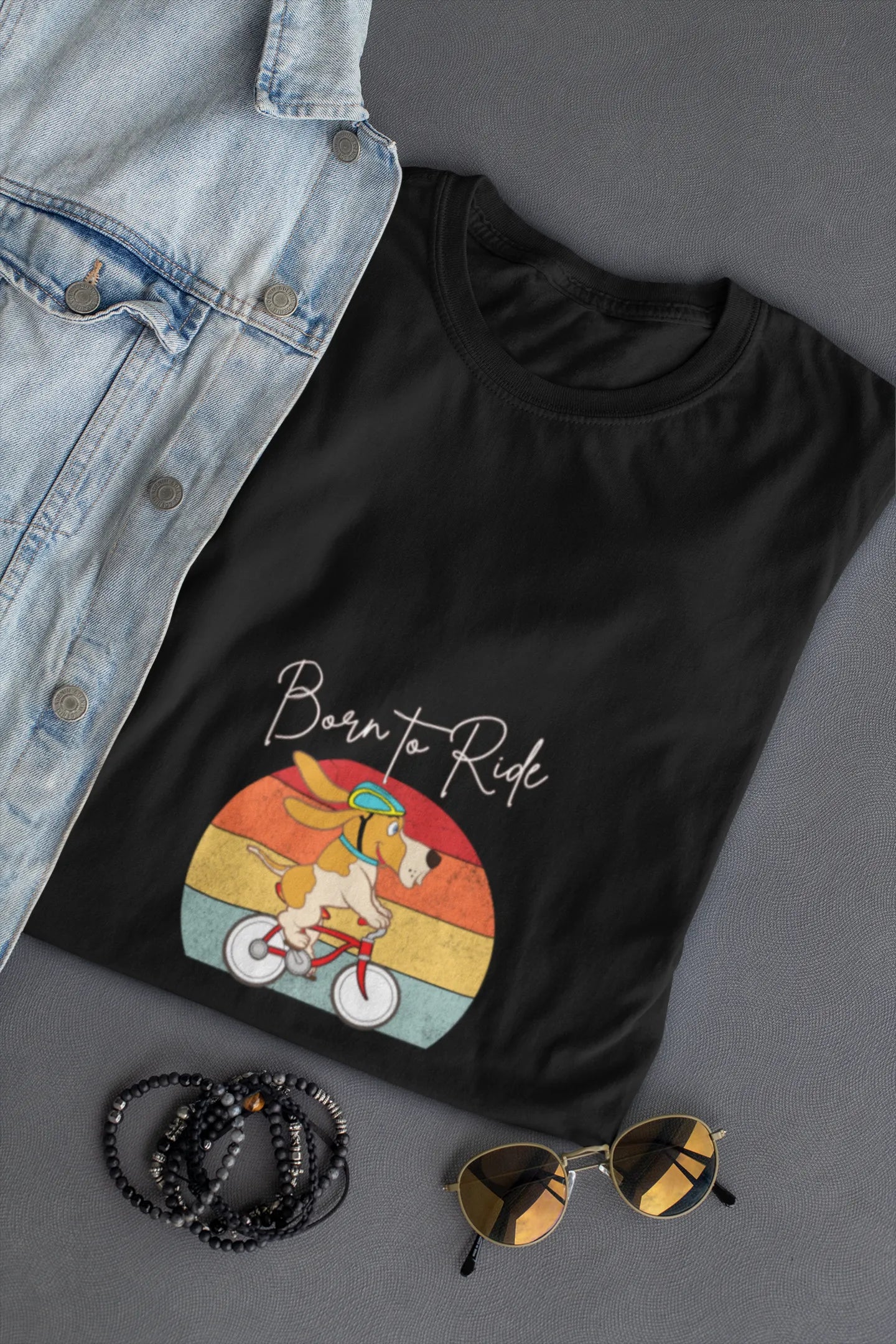 "Born to Ride – Adventure Dog Biking T-Shirt for Those Who Love the Outdoors" | Women’s T-shirt for Animal Lovers