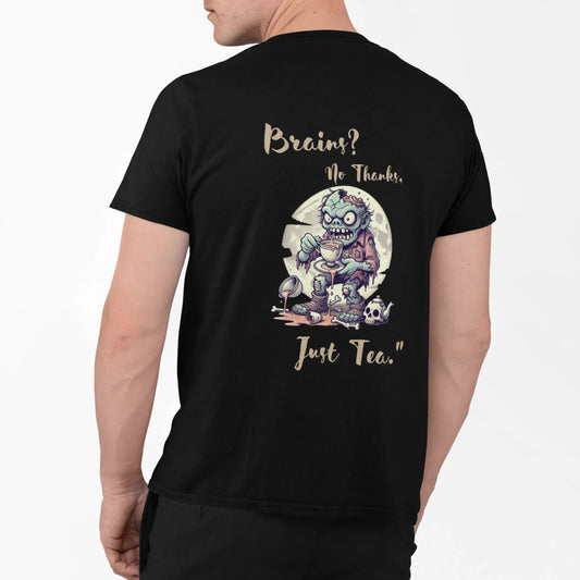 "Brains? No Thanks, Just Tea" | Men’s T-shirt for Tea Lovers