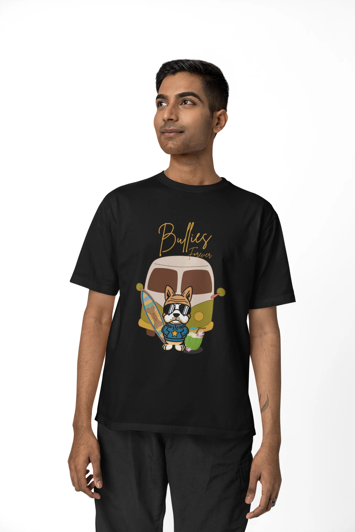 "Bullies Forever Surf Van T-Shirt – Cool French Bulldog Tee " | Men’s T-shirt for Animal Lovers