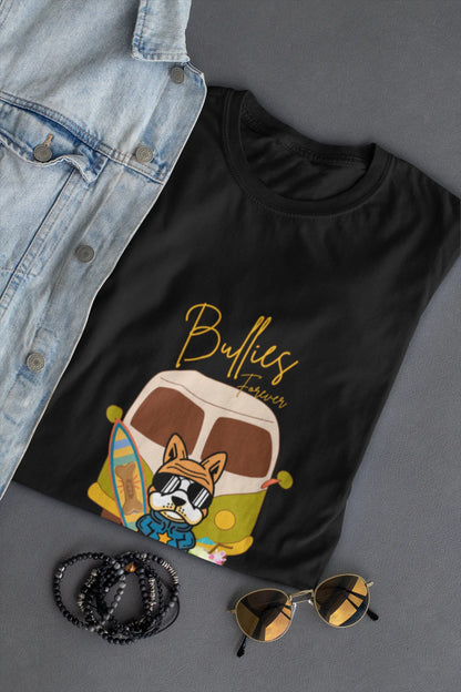 "Bullies Forever Surf Van T-Shirt – Cool French Bulldog Tee " | Men’s T-shirt for Animal Lovers