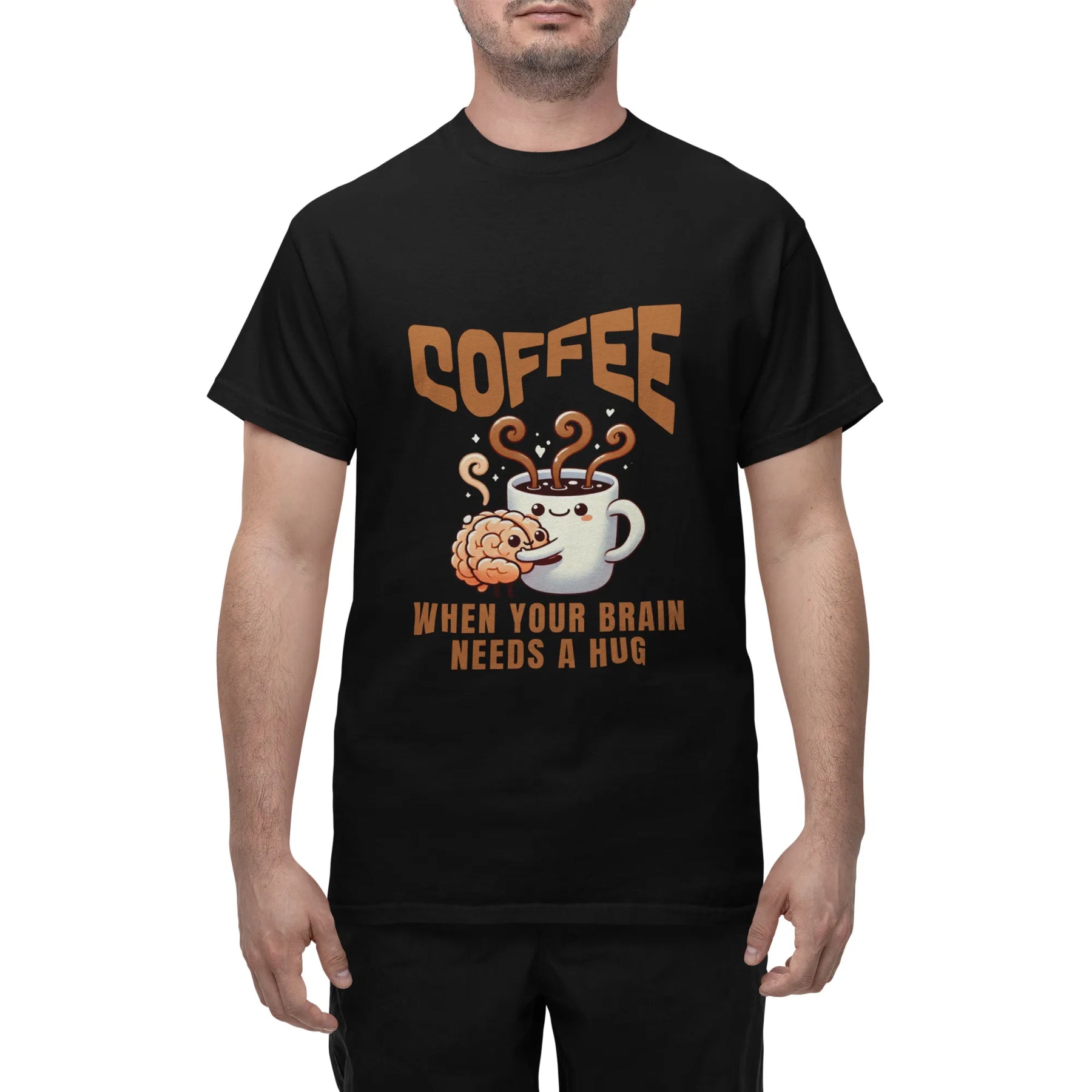 "Coffee - When Your Brain Needs A Hug" | Men’s Coffee Lovers T-shirt