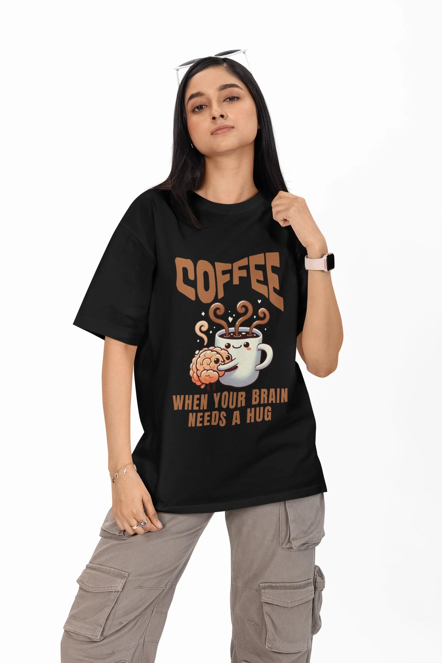 "Coffee - When Your Brain Needs A Hug" | Women’s Coffee Lovers T-shirt
