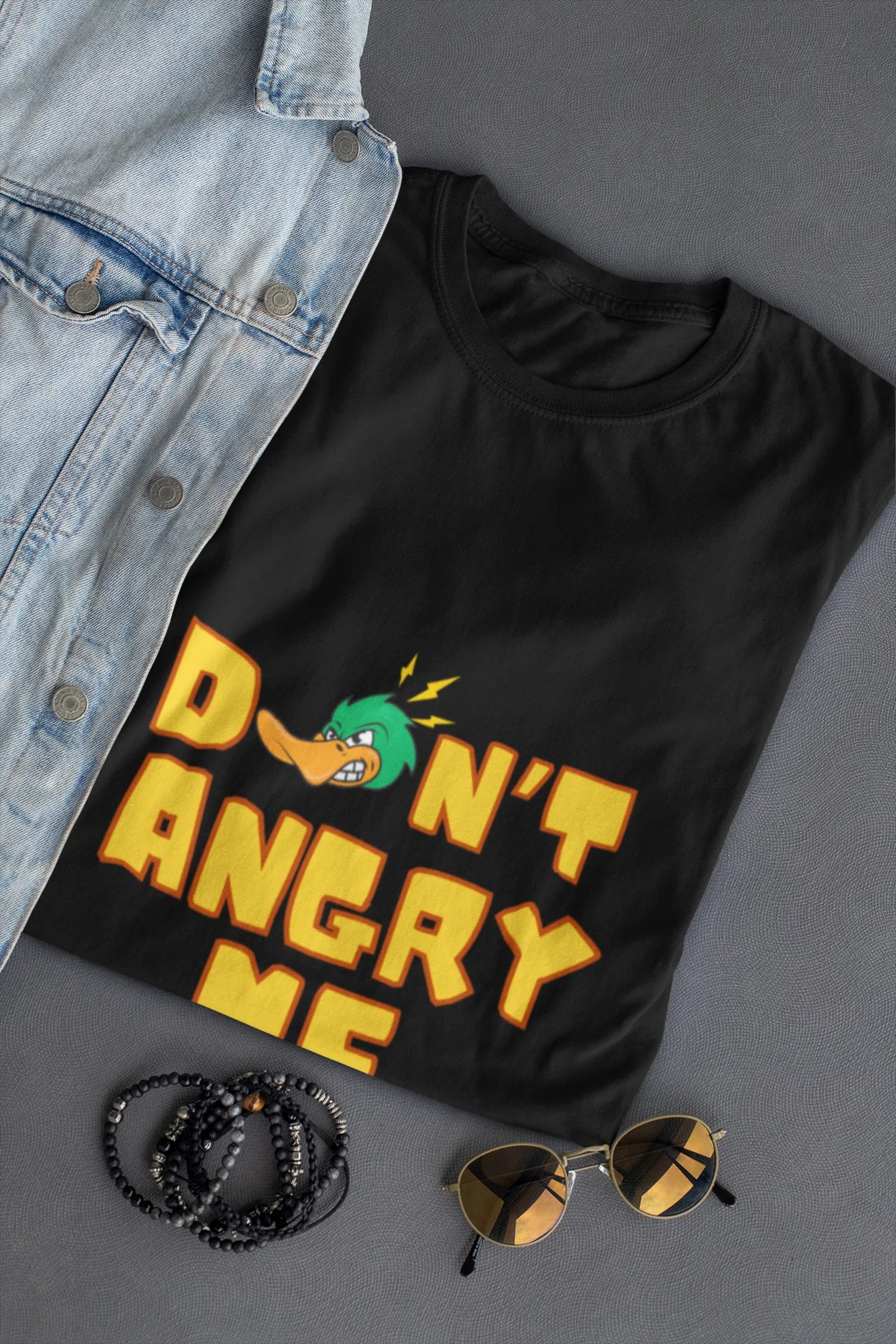 "Don’t Angry Me – Angry Duck Attitude T-Shirt" | Men’s T-shirt for Animal Lovers