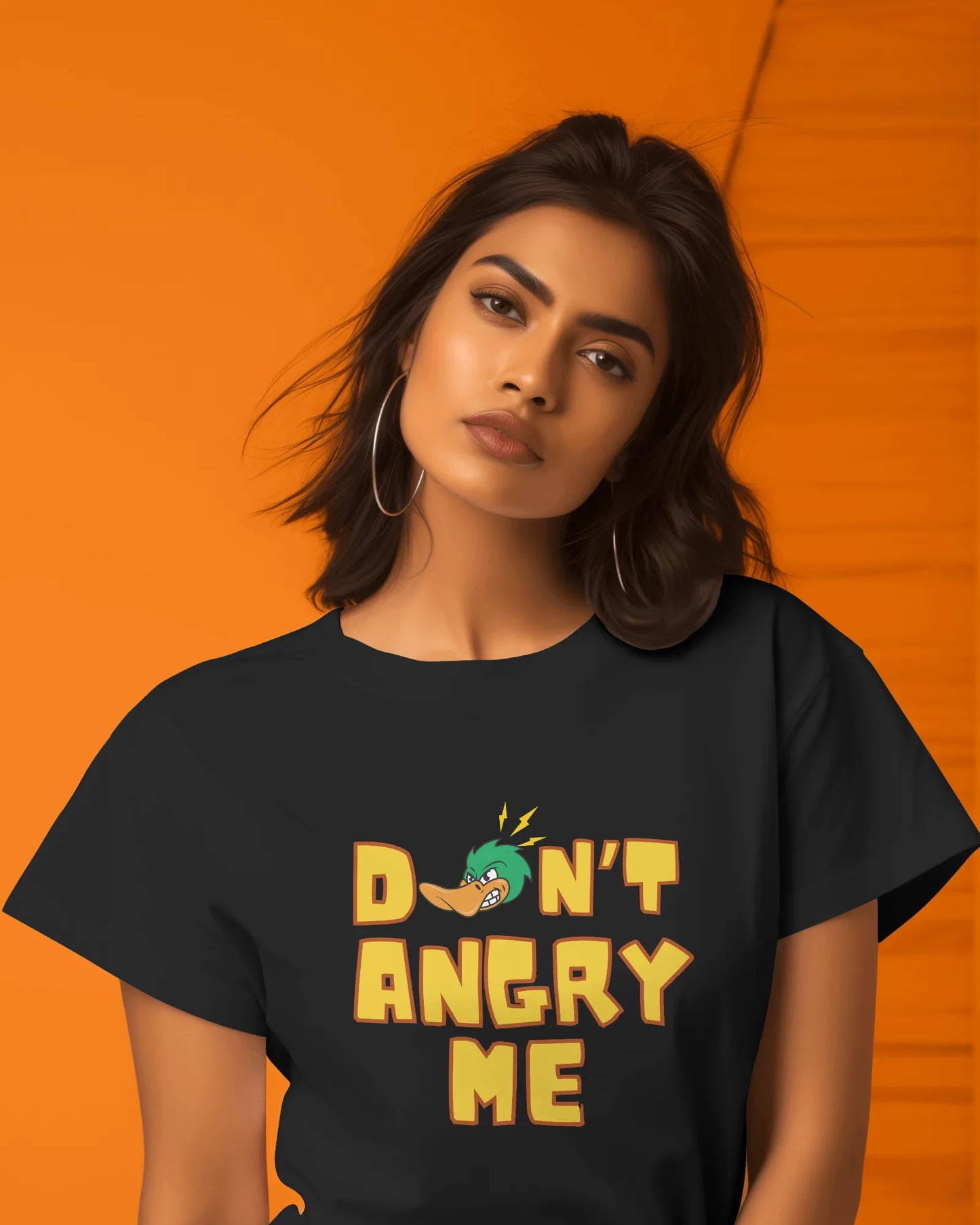 "Don’t Angry Me – Angry Duck Attitude T-Shirt" | Women’s T-shirt for Animal Lovers