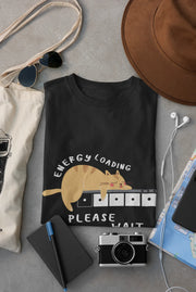 "Low Battery Mode Activated – Cute Lazy Cat Graphic Tee" | Women’s T-shirt for Animal Lovers