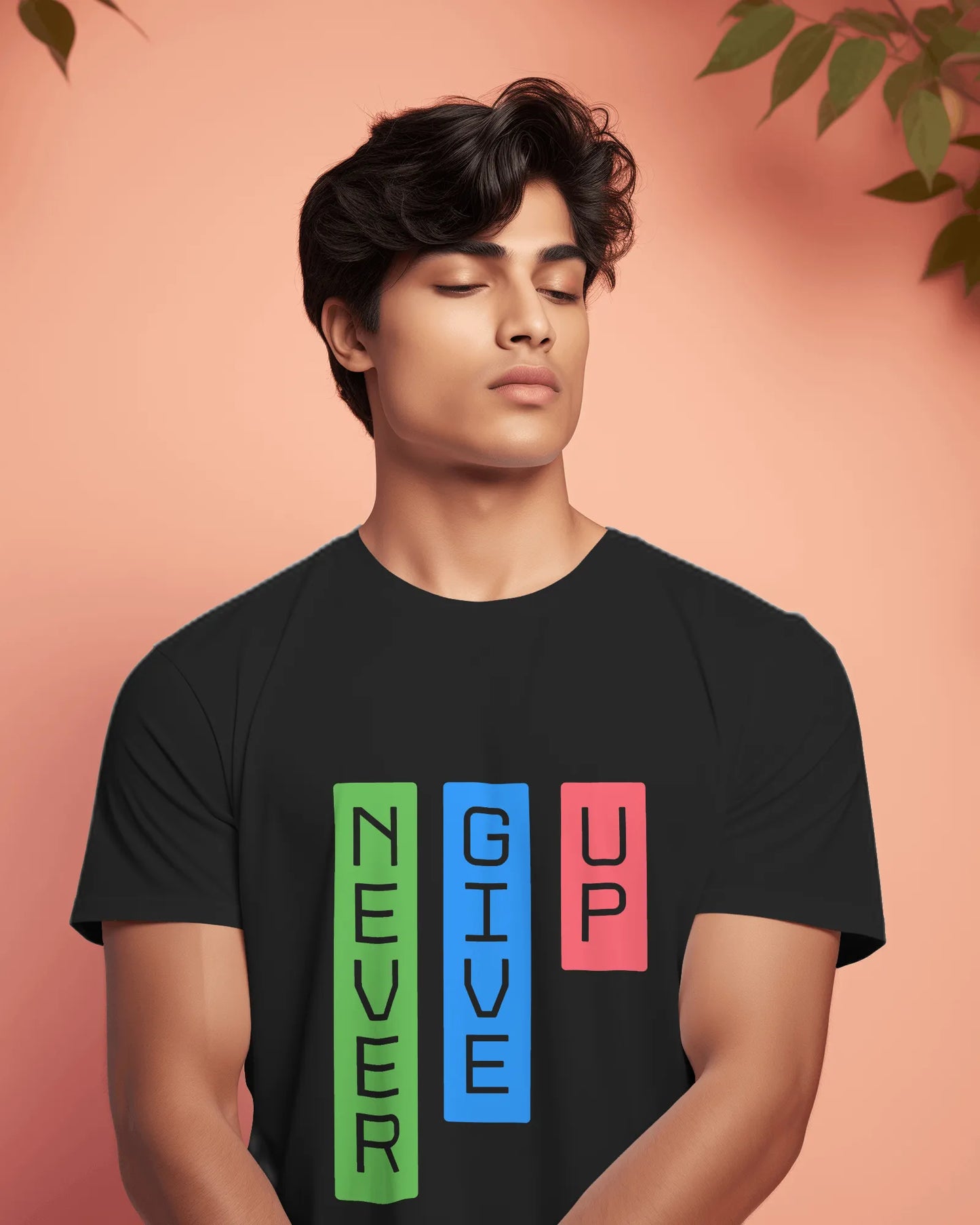 "Never Give Up" | Men’s Motivational T-shirt