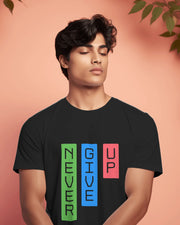 "Never Give Up" | Men’s Motivational T-shirt