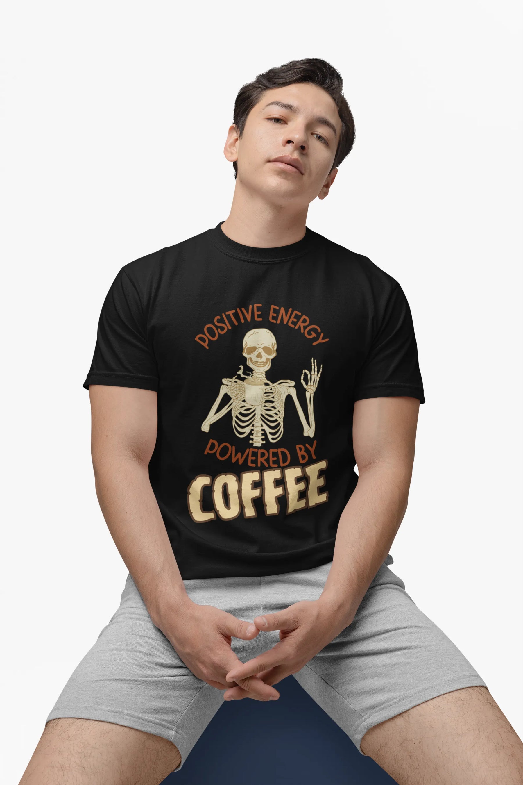 "Positive Energy Powered By Coffee" | Men’s Coffee Lovers T-shirt