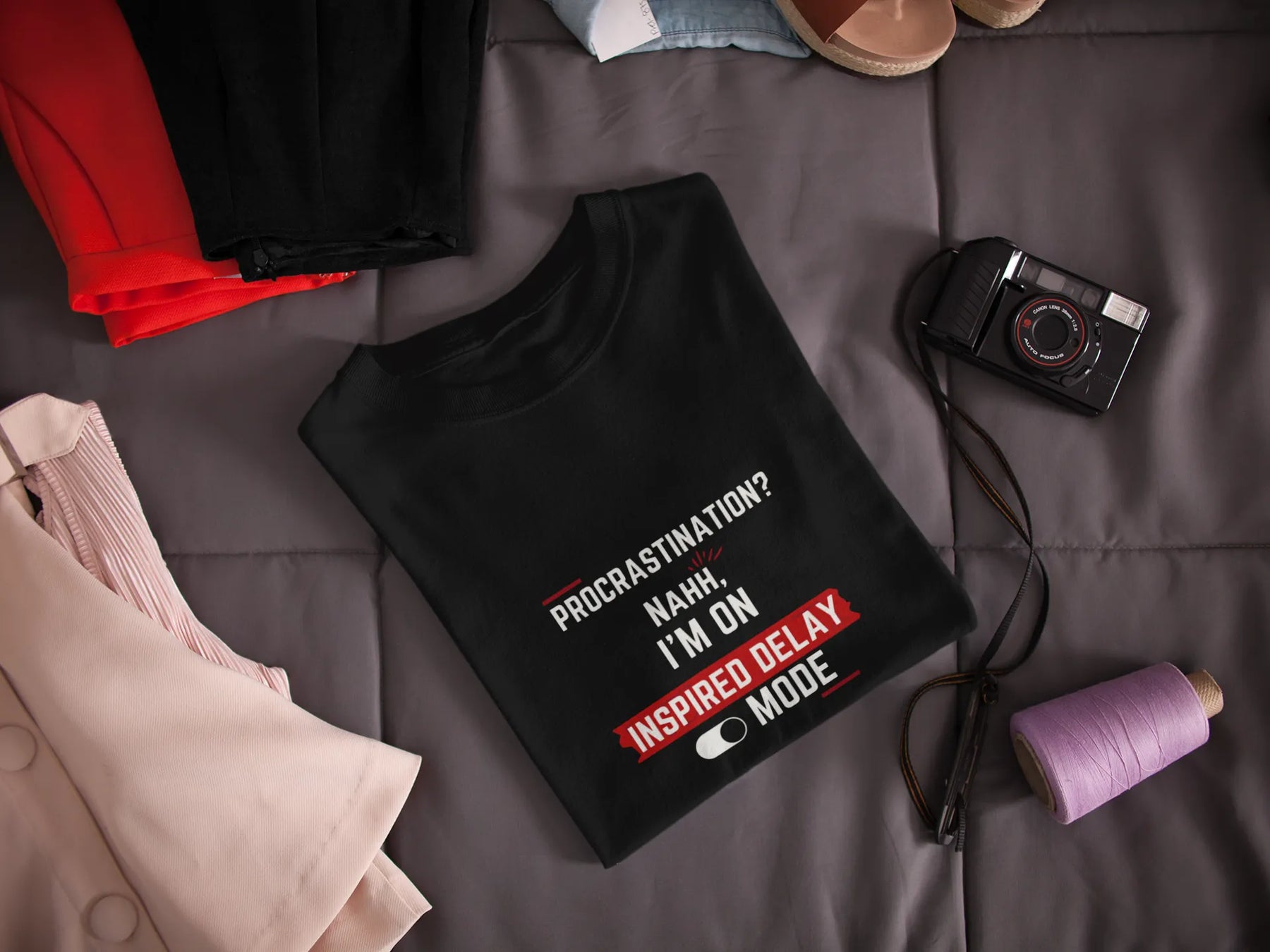 "Procrastination? Nahh I'm on Inspired Delay Mode" | Men’s Motivational T-shirt