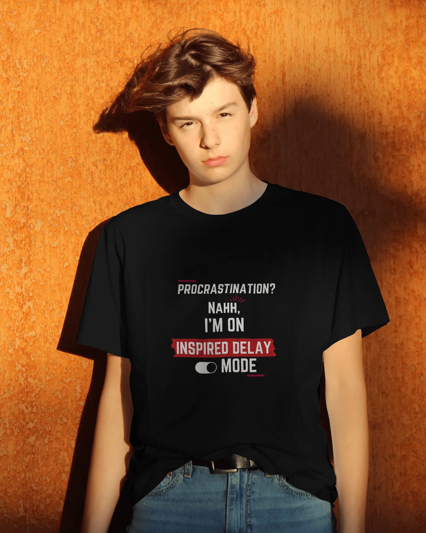 "Procrastination? Nahh I'm on Inspired Delay Mode" | Men’s Motivational T-shirt
