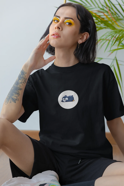 "Sleepy Penguin T-Shirt – Cute Chill Vibes Cartoon Tee" | Women’s T-shirt for Cartoon Lovers
