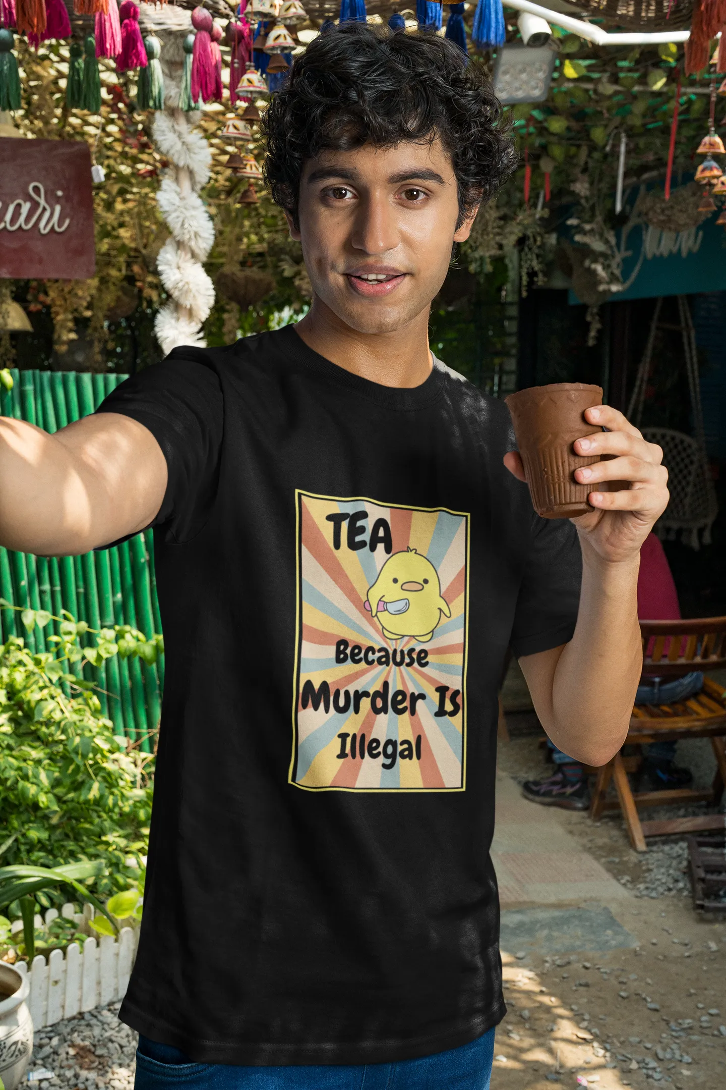 "Tea - Because Murder is Illegal" | Men’s T-shirt for Tea Lovers