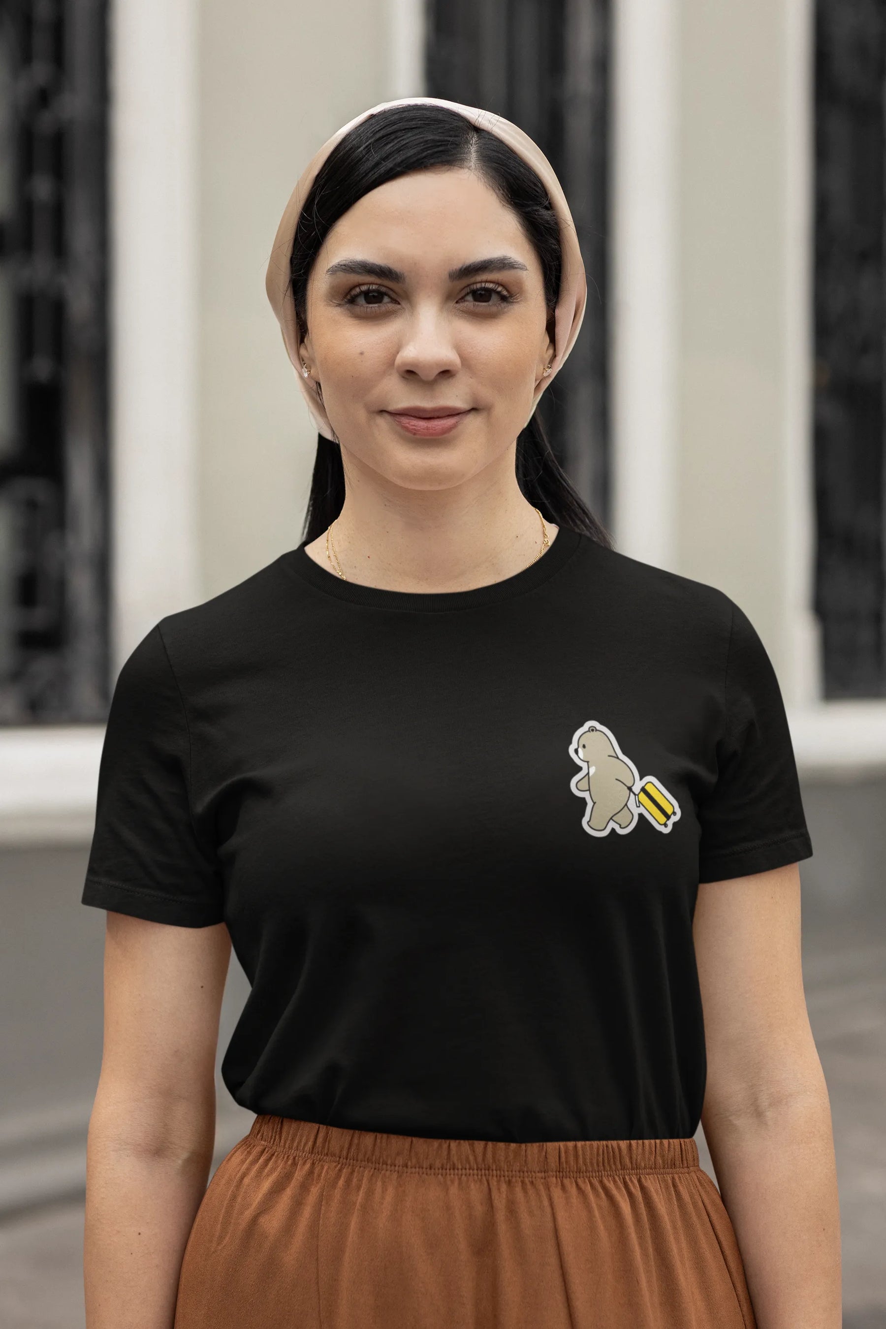 Wander Bear – Playful Travel Bear T-Shirt for Women