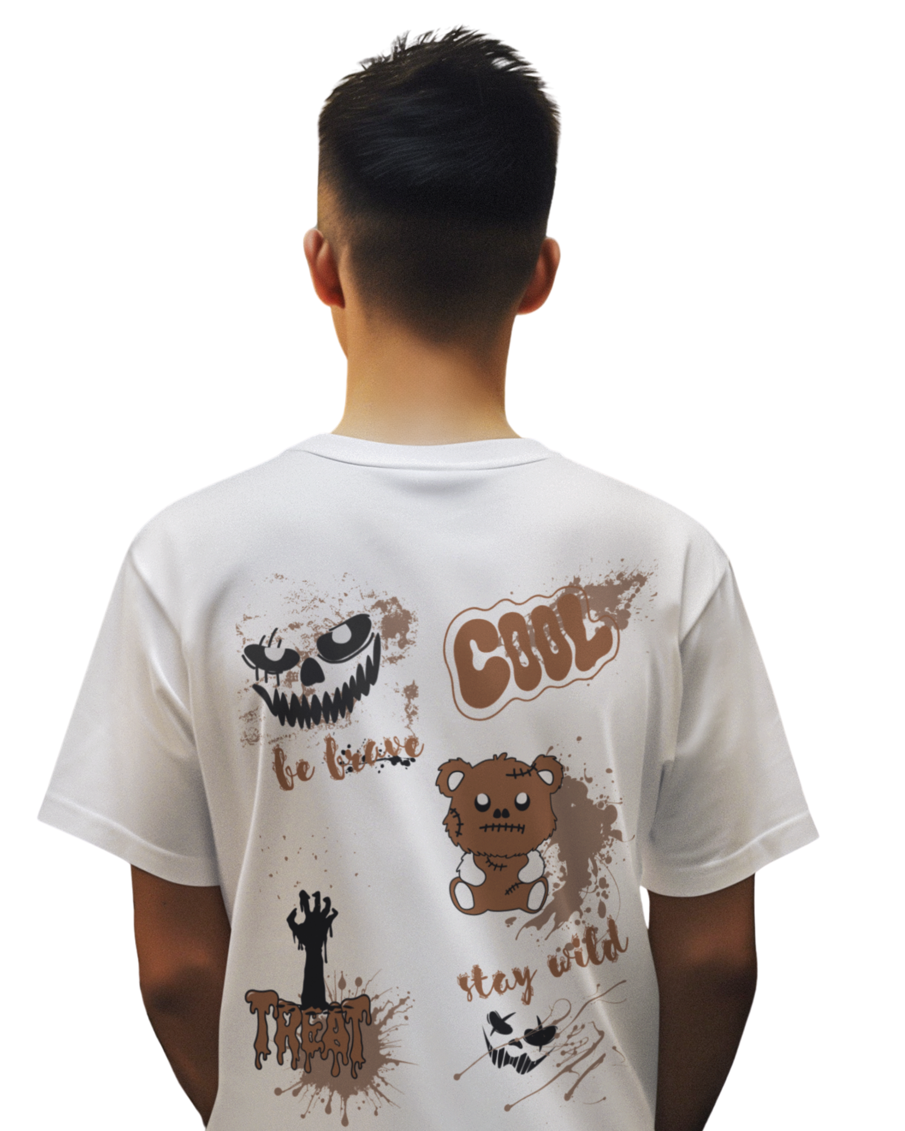 Cool Chaos Teddy Vibes | Men's Off-White T-shirt | Double Impact