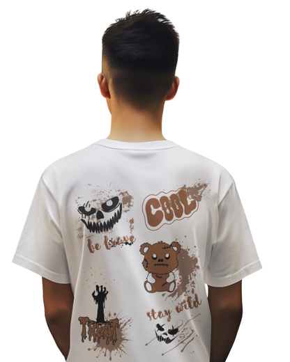 Cool Chaos Teddy Vibes | Men's Off-White T-shirt | Double Impact