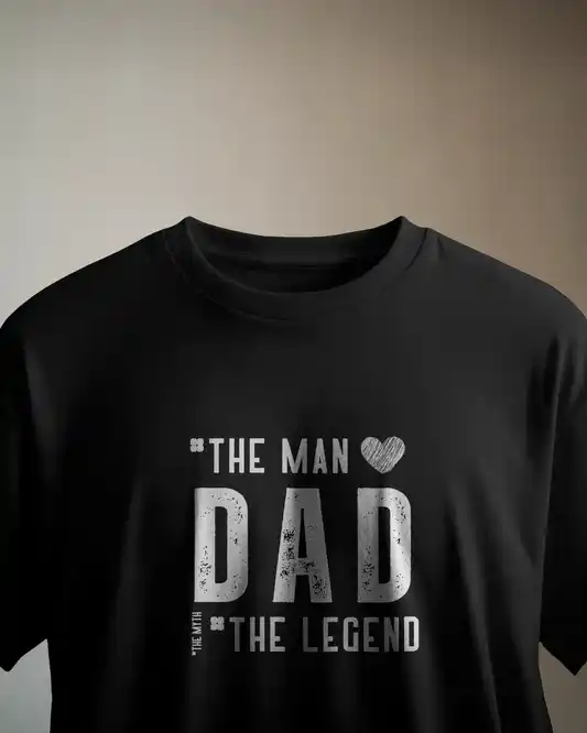 "Dad: The Man The Myth The Legend" Black T-Shirt – Iconic Gift for Fathers