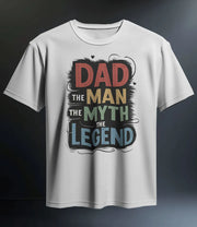 “Dad: The Man, The Myth, The Legend” Off White T-Shirt – Bold Gift for Fathers