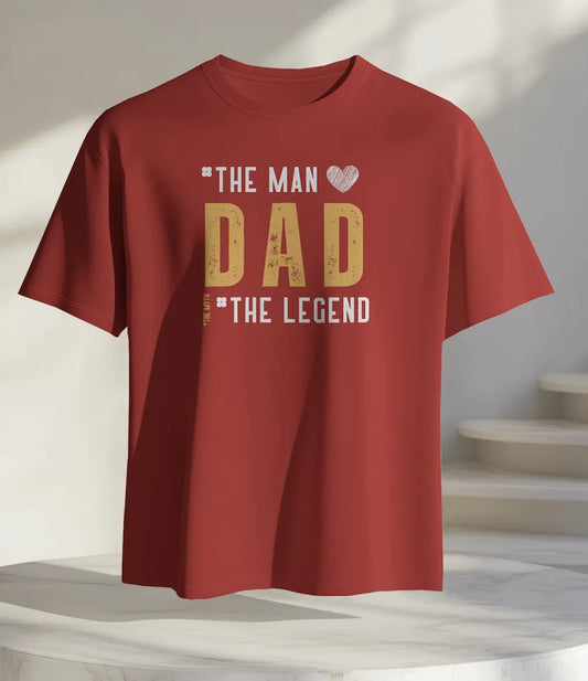 “Dad: The Man, The Myth, The Legend” Red T-Shirt – Bold Gift for Fathers