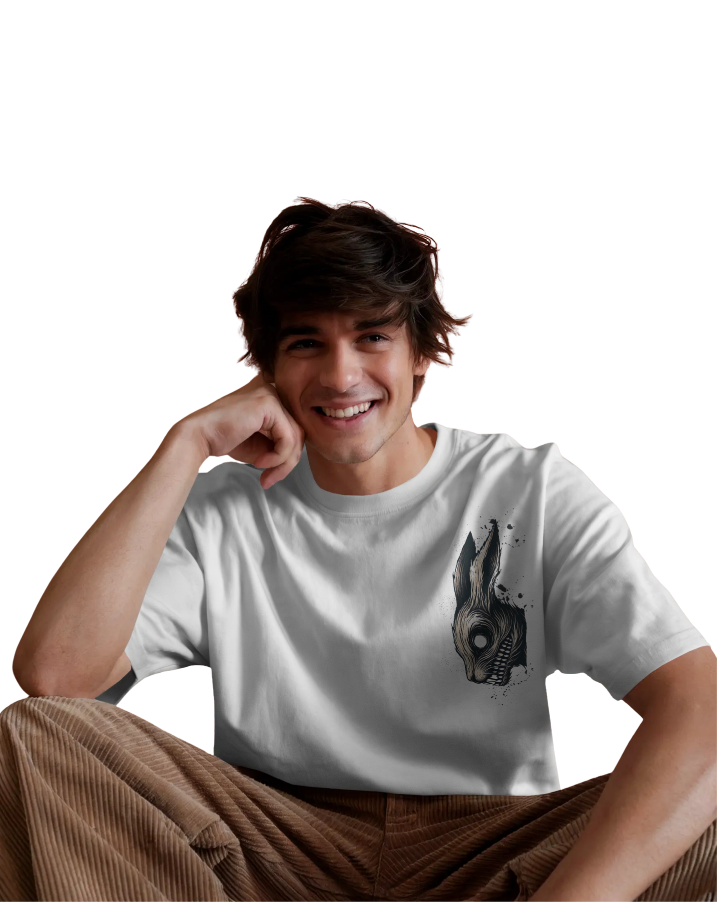 Dice, Death & Bunny Tales | Men's Off-White T-shirt | Double Impact