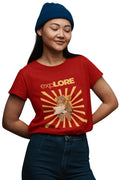 Explore Bear T-Shirt - Adventure Graphic Tee | Women's Red T-shirt for Travel and Adventure Lovers